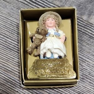 1999 Seymour Mann Limited Edition Pin / Brooch - Doll Holding A Teddy Bear - NIB